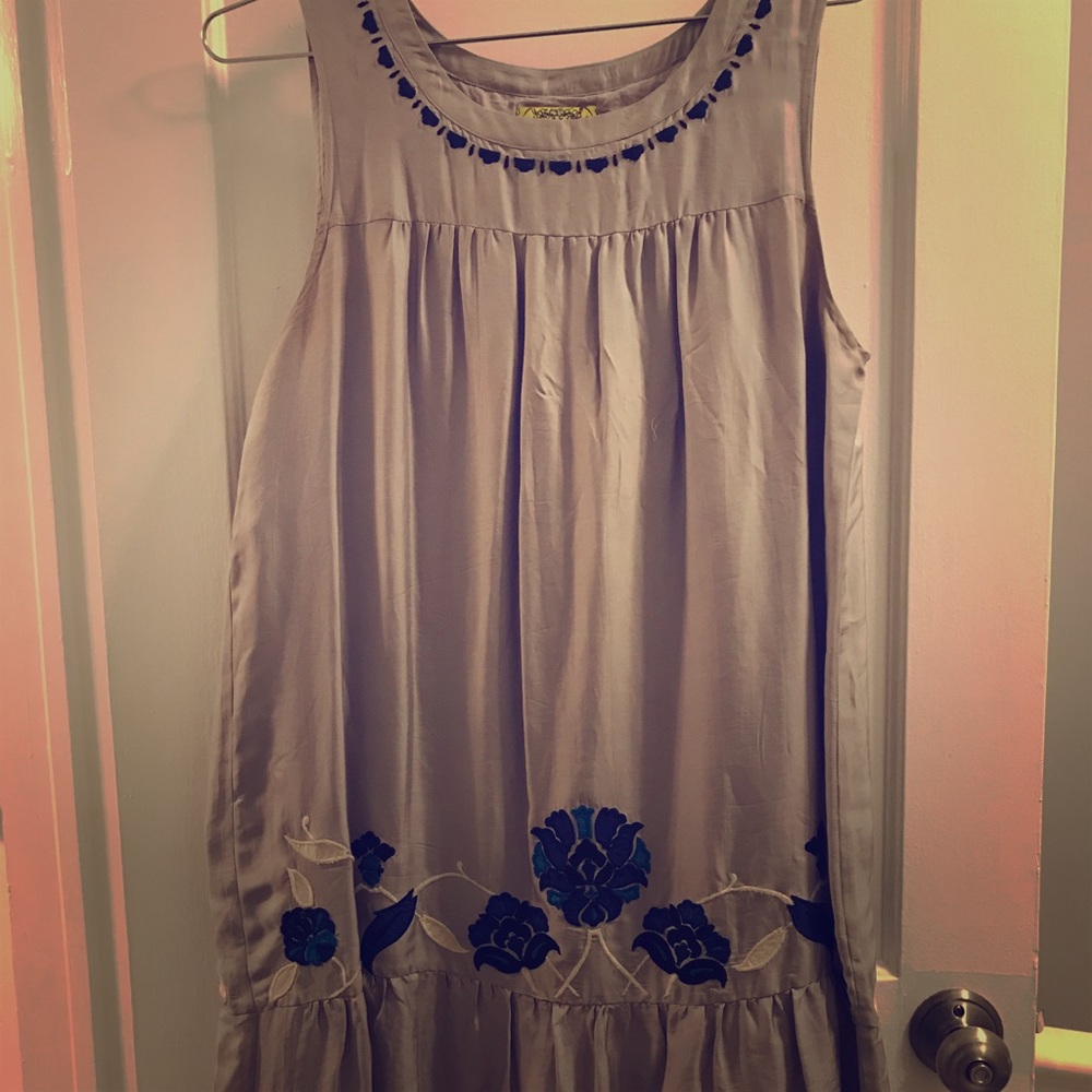 Grey Floreat Anthropologie Dress